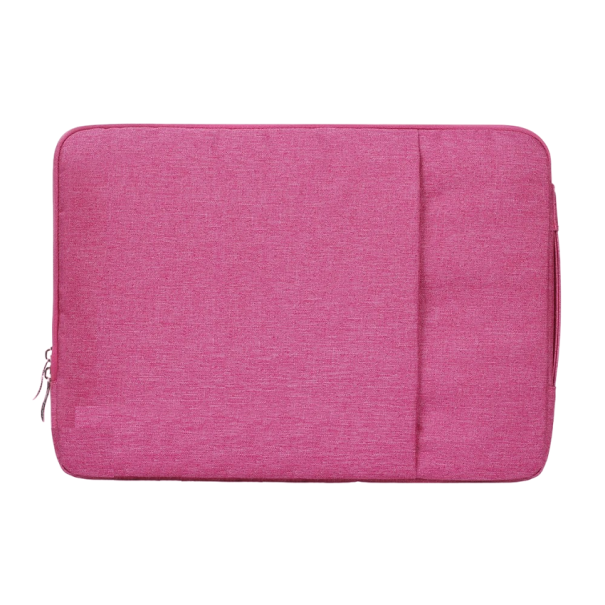 Laptoptaske med sidelomme til MacBook, Lenovo, Asus, Huawei, Samsung 15,6 tommer, 39 x 28 x 2 cm mørkerosa