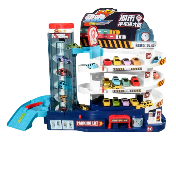 Large Adventure Car Park Plastic Play Set with Lift and Track Interactive Toy for Children 1