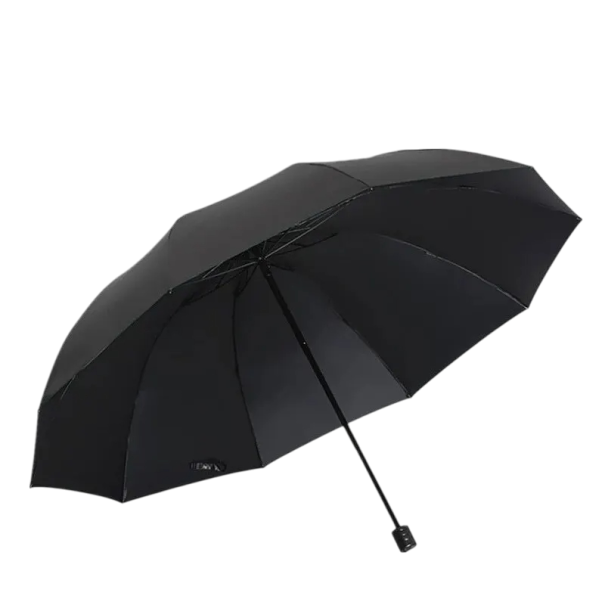 Large Handheld Umbrella 130 cm Windproof and Waterproof Ten-Rib Umbrella with Reinforced Frame Sturdy Construction Quality Durable Materials black