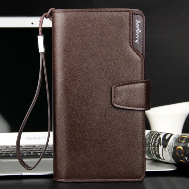 Large Men's Wallet with Strap - Brown 1