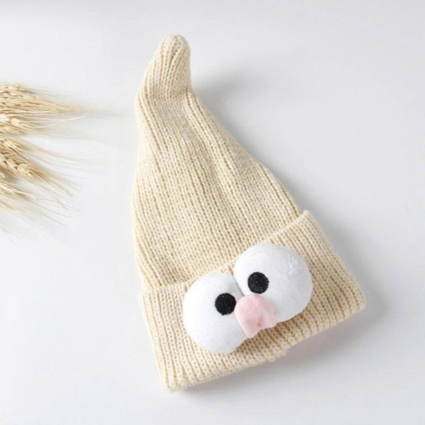 Lasten hauska hattu silmillä ja kielellä J2463 beige