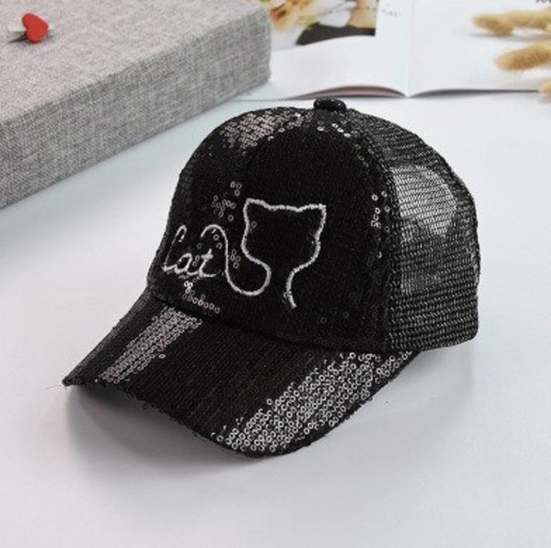 Lasten lippis paljeteilla musta