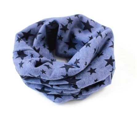 Lasten muodikas huivi (solmio) tähdillä J3036 sininen