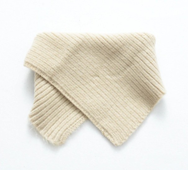Lasten neulottu raidallinen huivi J3233 beige