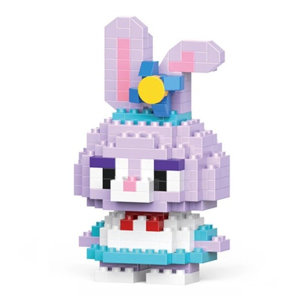 Lasten rakennussarja violetti kani 187-osainen 3D-kuutiomalli 4,6x3,6x8 cm Luova lelu Palapeli pupu lapsille Lahja pojille ja tytöille 1