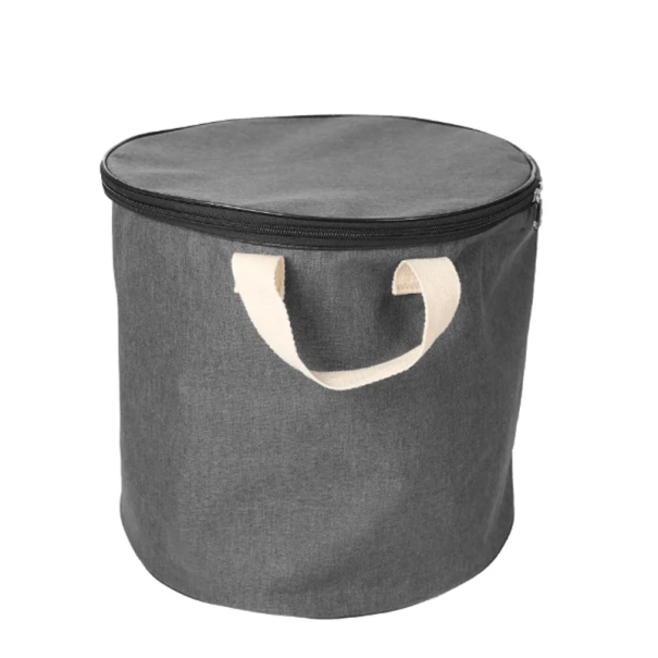 Lasten säilytysbucket 32 x 28 cm taitettavalla alustalla 150 cm Oxford-kangas Lelujen järjestäjä Kannettava kori alustalla harmaa