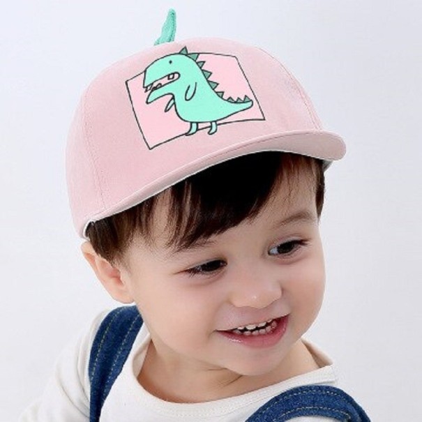 Lasten snapback-lippis, dinosaurus vaaleanpunainen