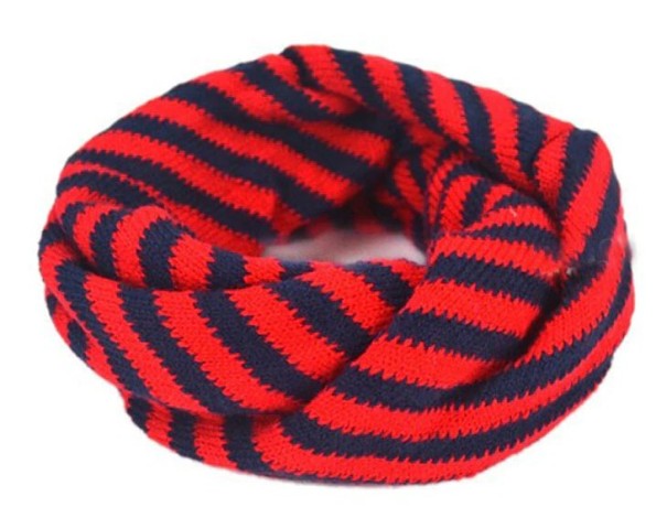 Lasten talvinen raidallinen kaulaliina J2892 punainen