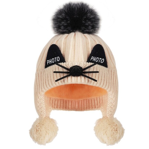 Lasten talvipipo korvien yli beige