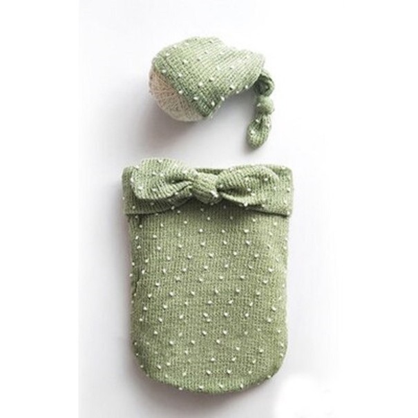 Lasten valokuvaussetti - hattu ja laukku vihreä