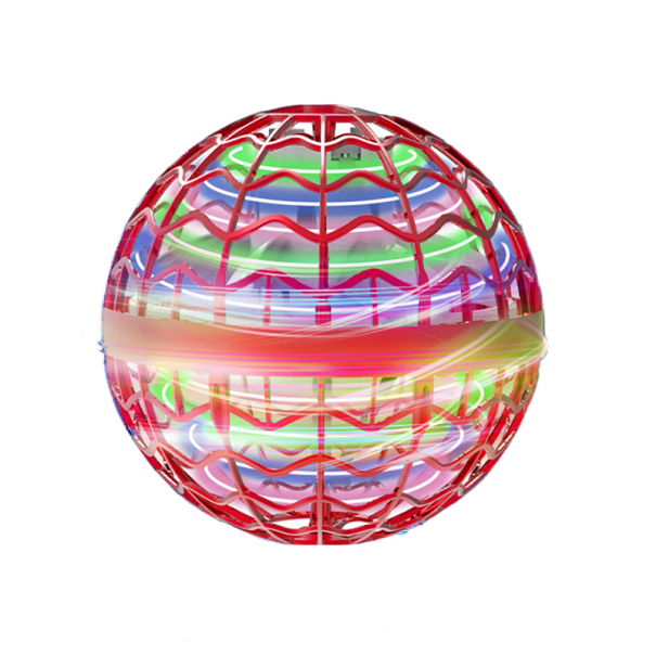 Latająca piłka do ładowania dla dzieci na zewnątrz kryty zabawka dla dzieci latające kulki LED w kształcie UFO obrotowa świecąca zabawka piłka 8.7cm czerwony