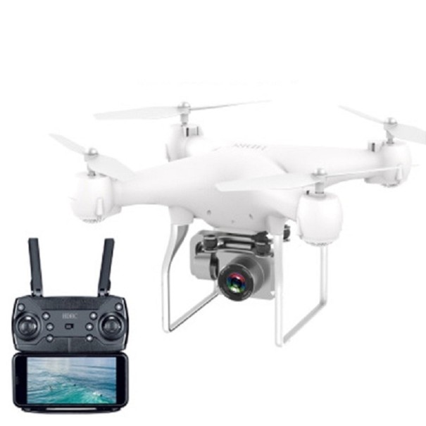 Latający dron z kamerą biały