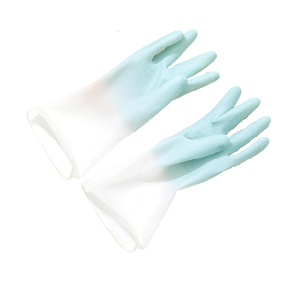Latexové rukavice na mytí nádobí tenké voděodolné velikost S cca 30 cm gumové rukavice pro úklid domácnosti a praní modrá