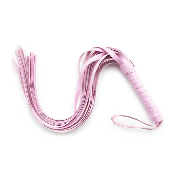 Látigos de cuero con flecos largos para azotes y juegos BDSM sensuales, fáciles de controlar, embalaje discreto, BDSM rosa