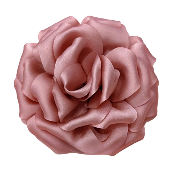 Látková brož květ 11 cm textilní klopový pin doplněk šperk na oblečení batoh kabelku elegantní módní dekorace růžová
