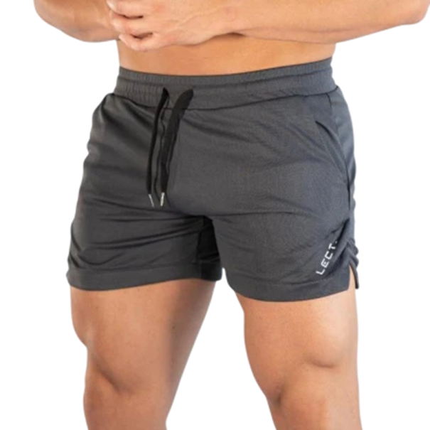 Lätta herrlöparshorts för gymmet Snabbtorkande fitnessshorts i stretchtyg Lös passform för sport och träning grå L