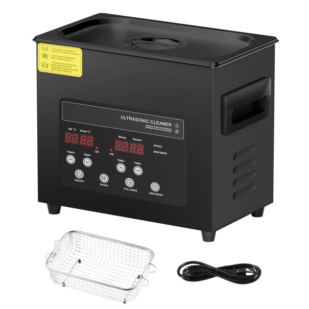 Lavastoviglie ultrasonica portatile 2 L con serbatoio in acciaio inox 60 W 40 kHz nera dispositivo compatto per la pulizia domestica 1