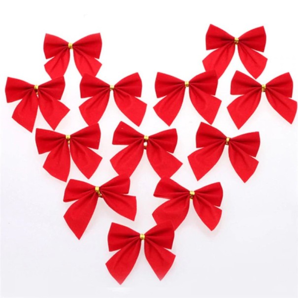 Lazos decorativos navideños - 12 uds. rojo
