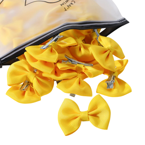 Lazos para el cabello, 10 piezas, pinzas para el cabello, elegantes accesorios para el cabello, lazos para el cabello coloridos, pinzas para el cabello con estilo para niñas y mujeres amarillo