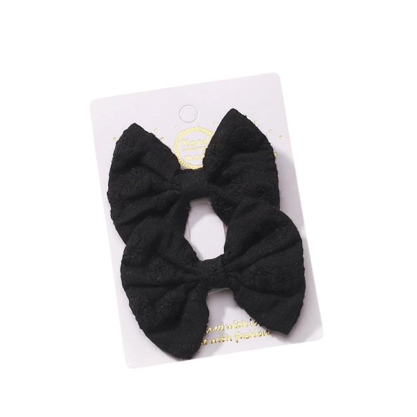 Lazos para el cabello, 2 piezas, pinzas de flores bordadas, 6,4 x 3,8 cm, elegantes accesorios para el cabello, adorno floral para el cabello, peinado elegante negro