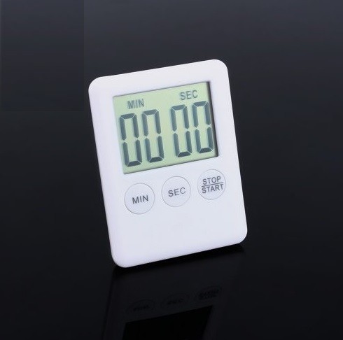 LCD digital tilberedningstimer hvid
