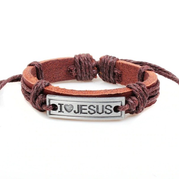 Leather Adjustable Bracelet light brown