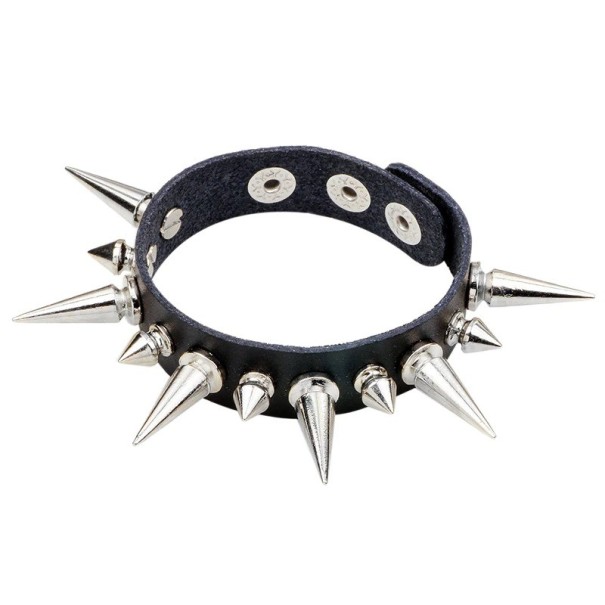 Leather Bracelet with Spikes 1