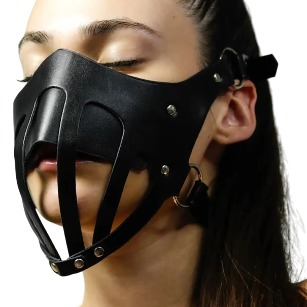 Leather Mouth Mask with Adjustable Fastening 1