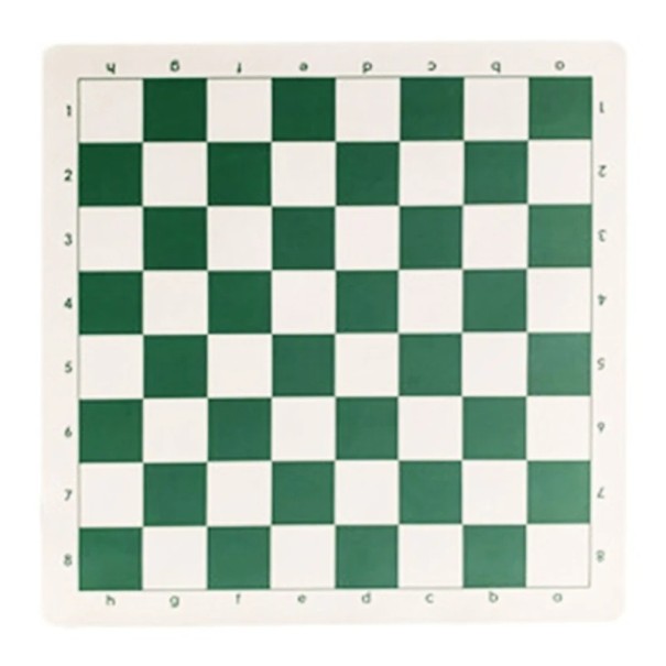 Leather Roll-Up Chessboard 34 x 34 cm Portable Soft Tournament Mat Lightweight Training Chess Board for Beginners and Children green