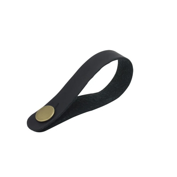 Leather Strap for Nut with Metal Button Guitar Neck Holder Secure Attachment for Acoustic and Classical Guitars black