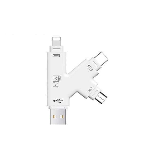 Lecteur de cartes mémoire 4 en 1 K934 blanc