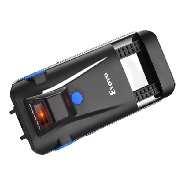 Lecteur de codes-barres Bluetooth portable 1D 2D QR avec clip pour téléphone, 1200 mAh, 2,4G et USB-C, noir, pour entrepôt, magasin et inventaire 1