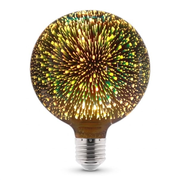 LED 3D Edison izzó G125 E27 Tűzijáték hatás 165 x 125 mm 220 V 50/60 Hz Ezüstözött üveg Többszínes minta Lámpákhoz és világítótestekhez 1