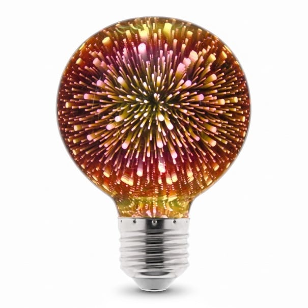 LED 3D Edison izzó G80 E27 Tűzijáték hatás 112 x 80 mm 220 V 50/60 Hz Ezüstözött üveg Többszínű minta Lámpákhoz és világítótestekhez 1