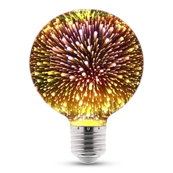 LED 3D Edison izzó G95 E27 Tűzijáték hatás 130 x 95 mm 220 V 50/60 Hz Ezüstözött üveg Több színű minta Lámpákhoz és világítótestekhez 1