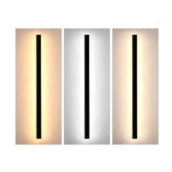 LED Außenleuchte Wandleuchte linear modern 150 cm 45W dimmbar mit Wahl aus drei Lichtfarben schwarz wasserdicht für die Fassade