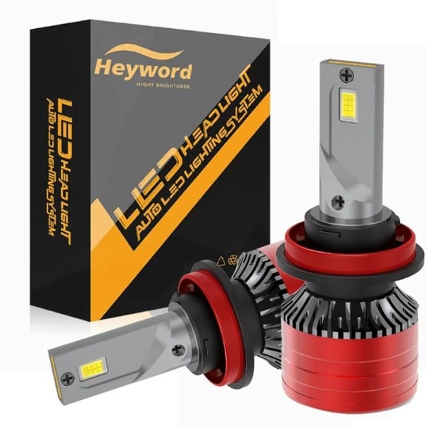 LED-autolamput H9, 2 kpl, 12 V, 390 W, alumiinirunko, tuuletin ja kuparipohja, kylmä valkoinen 6000 K etuvalaisimiin 1