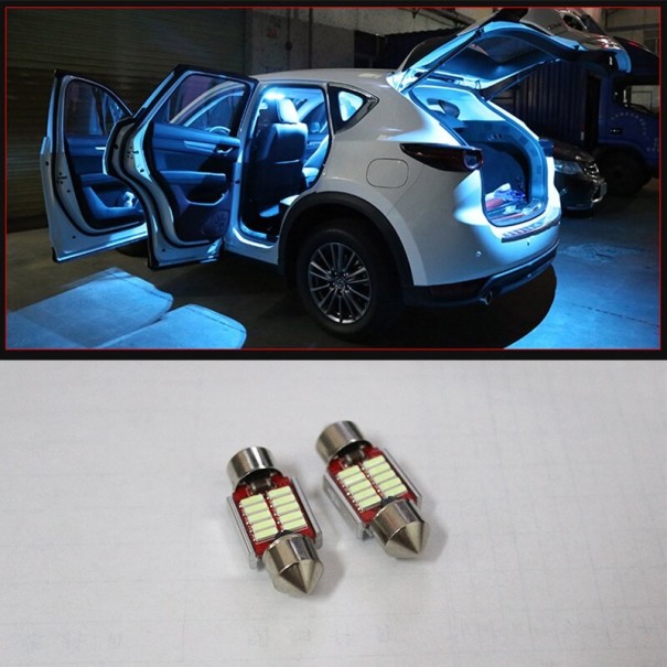 LED-auton polttimot Mazda 5:een, kpl sininen