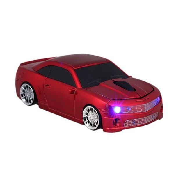LED bezdrátová myš Auto červená