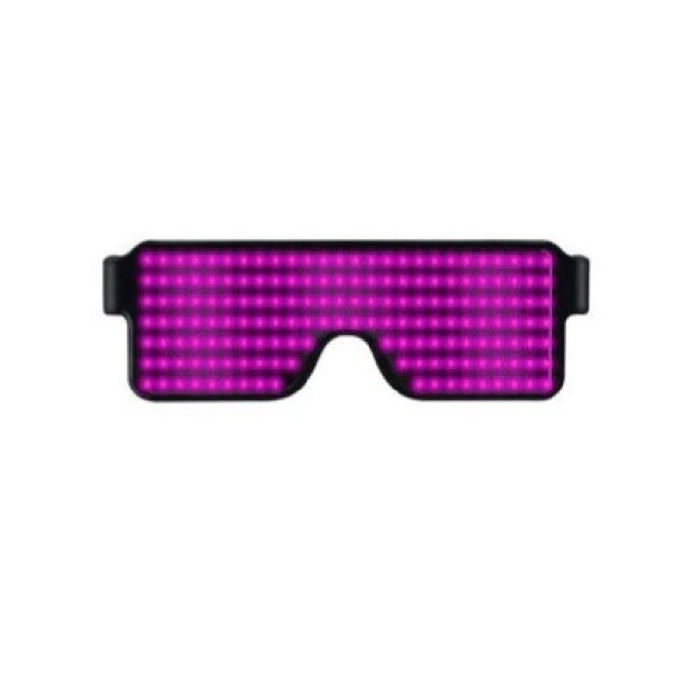 LED-Brille mit Animationen dunkelrosa