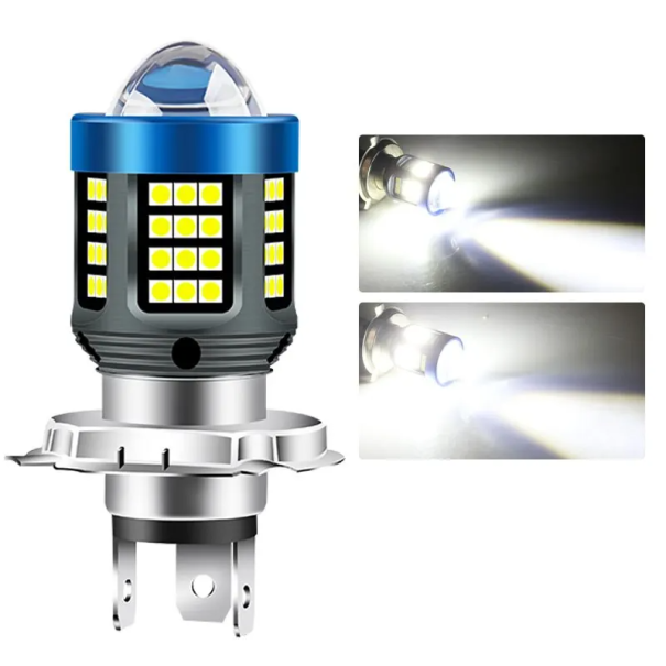 LED Bulb for Motorcycles H4 12 V 20000 lm Powerful Motorcycle Light Aluminium White Light Long Lifespan Easy Installation Headlight cool white