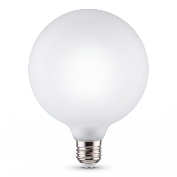 LED Bulb G125 Globe Shape Milk White Opal Bulb 16.4 x 12.5 cm Screw Base Cool White Light 6500 K For Lamps and Fixtures 1