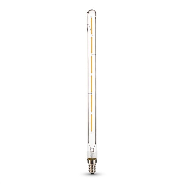 LED csőforma izzó T20 E14 Hosszú forma LED szálakkal 6 W 300 x 20 mm Átlátszó üveg burkolat Meleg fehér 2700 K Lámpákhoz és világítótestekhez 1