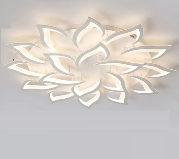 LED-Deckenleuchte in Blumenform, 170 W, moderner weißer Kronleuchter mit Fernbedienung, dimmbare Deckenleuchte mit Controller, 110 x 12 cm 1