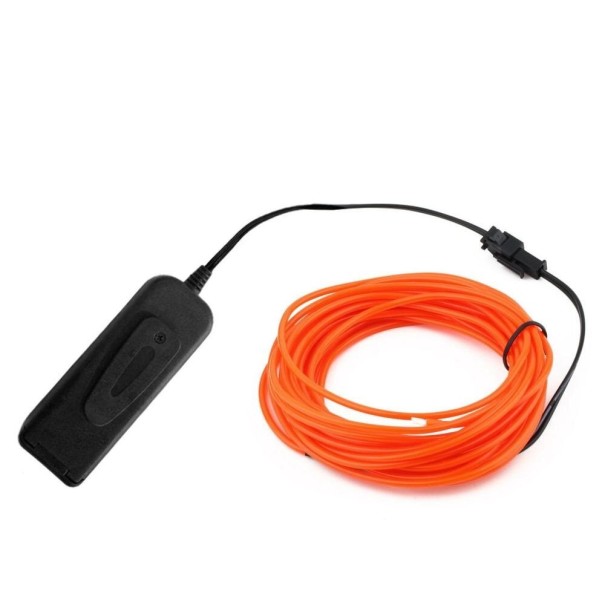 LED drátový kabel na oblečení 3 m oranžová