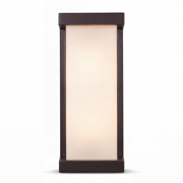 LED εξωτερικό τοίχου φωτιστικό 25 W Κωδικός IP65 Ορθογώνιο σχήμα Λευκός διαχυτής σε μαύρο πλαίσιο Ζεστό λευκό 3000 K Για πρόσοψη βεράντα και είσοδο 1
