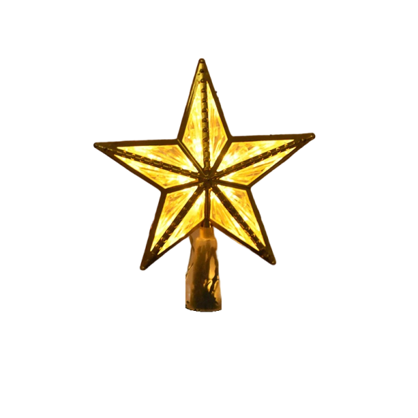 LED julestjerne 15,5 cm guld