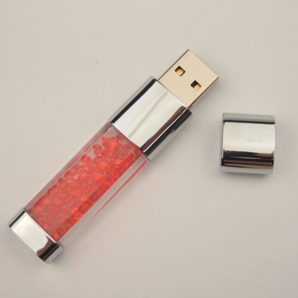 LED-kristal flashdrive rood 1GB