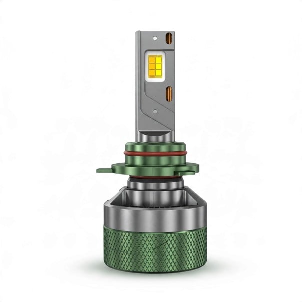 LED lâmpadas para faróis com controlo através de aplicação Bluetooth 3000–8000 K, 9012 HIR2, chips CSP e ventilador, cinza-esverdeadas, para carros 1