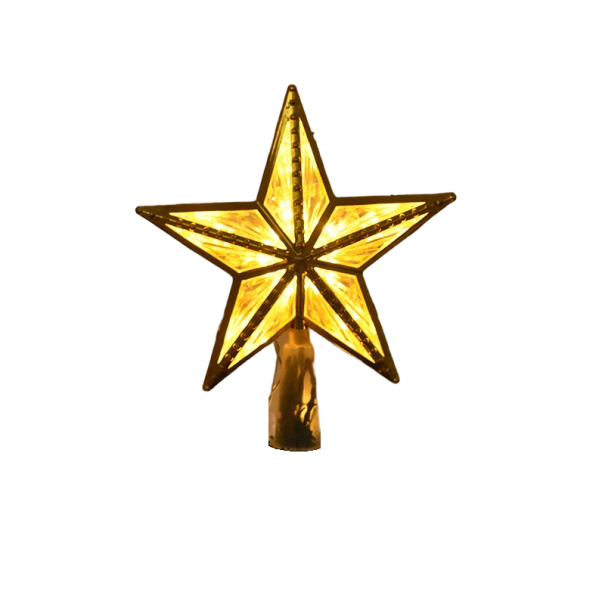 LED leuchtender Weihnachtsstern 15,5 cm golden